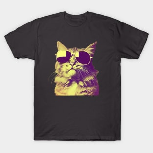 Vintage cat wearing sunglasses T-Shirt